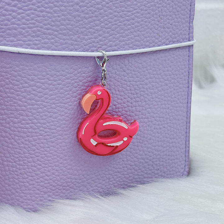 Flamingo Floatie Acrylic Charm