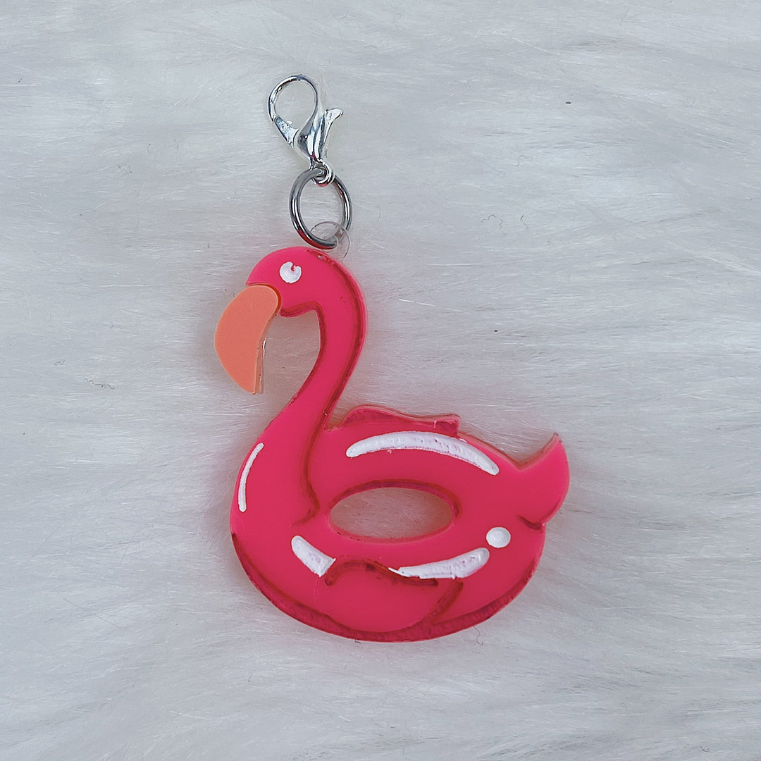 Flamingo Floatie Acrylic Charm