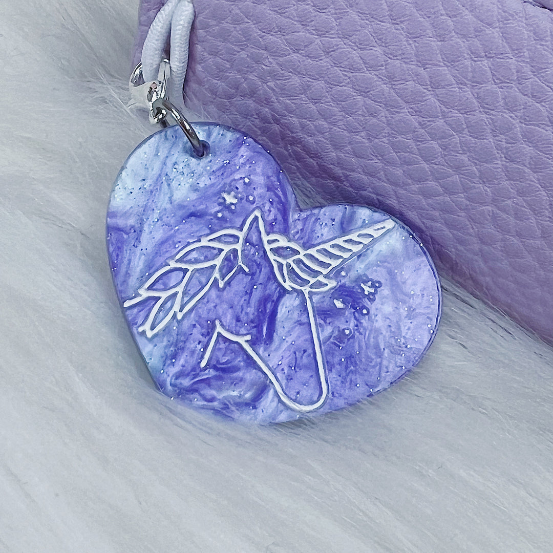 Majestic Unicorn Purple Marbled Acrylic Charm