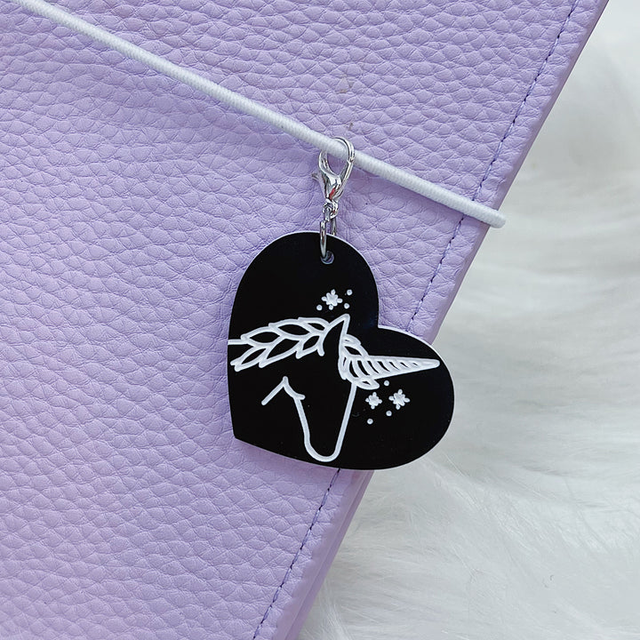 Majestic Unicorn Black Acrylic Charm