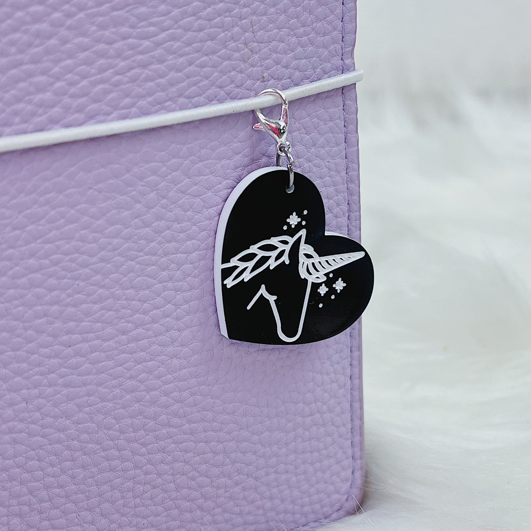 Majestic Unicorn Black Acrylic Charm