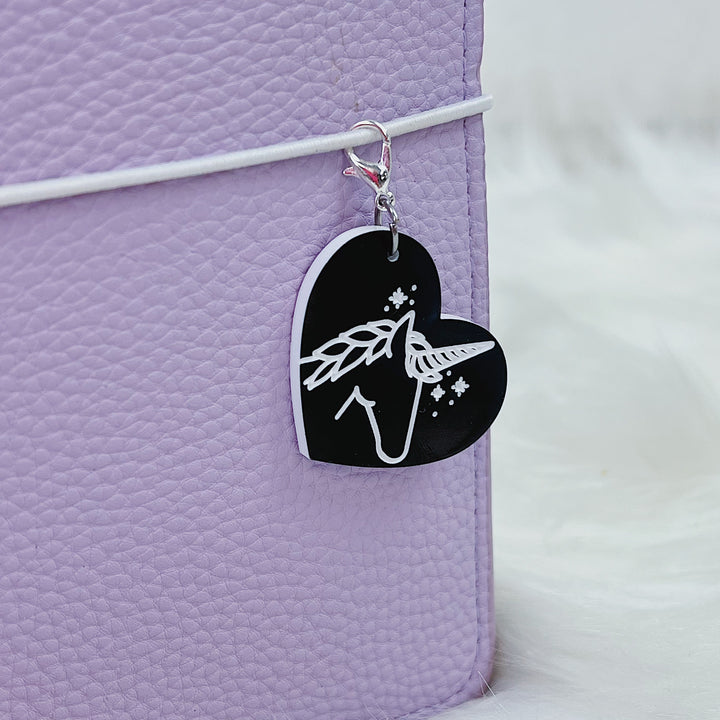 Majestic Unicorn Black Acrylic Charm