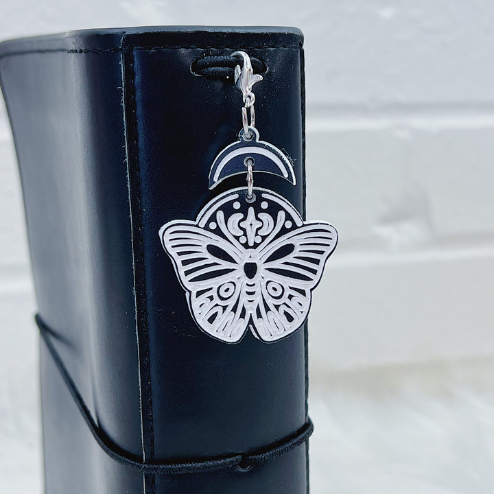 Moon Moth Layered Acrylic Charm