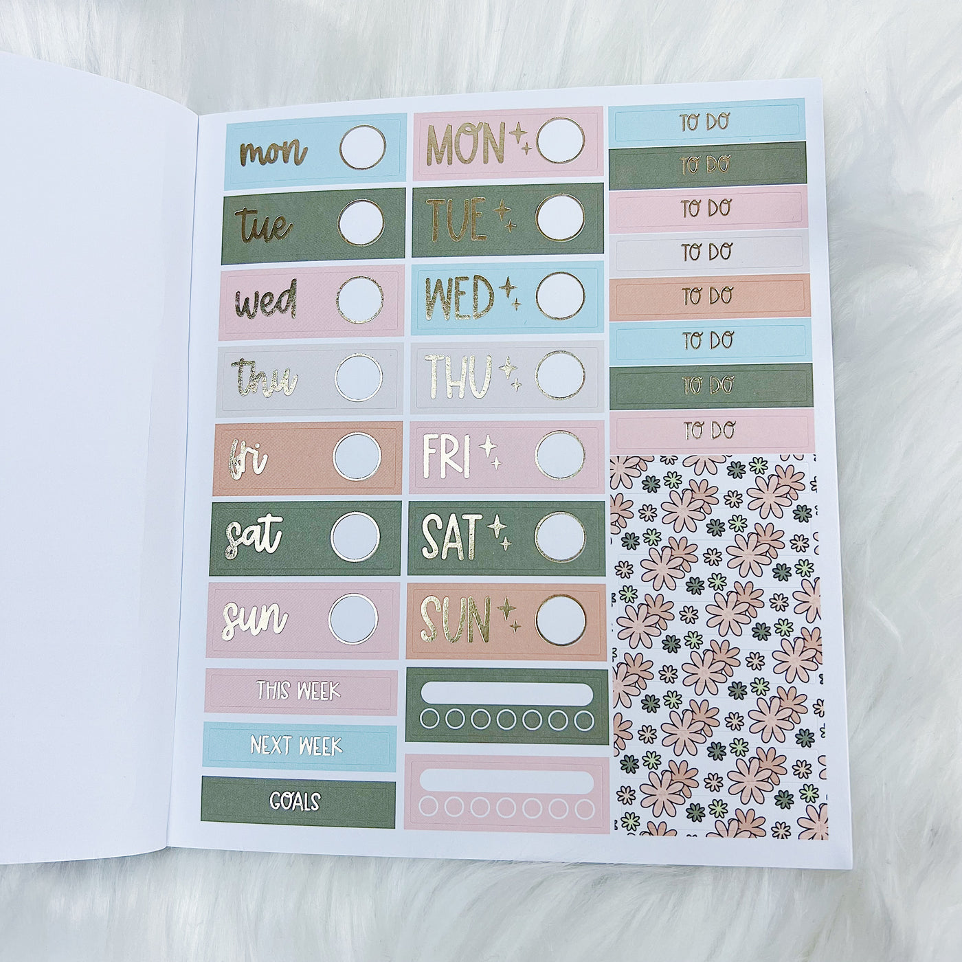 Summer Sophisticate Sticker Book | Matte Sticker Paper | 10 Pages | Soft Gold Foiled