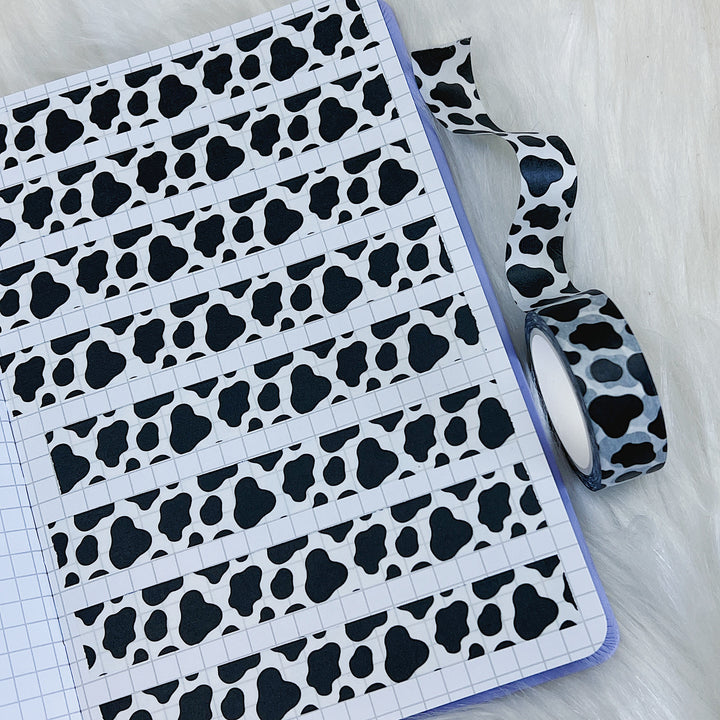 Cow Print Black + White Washi Tape | 15M