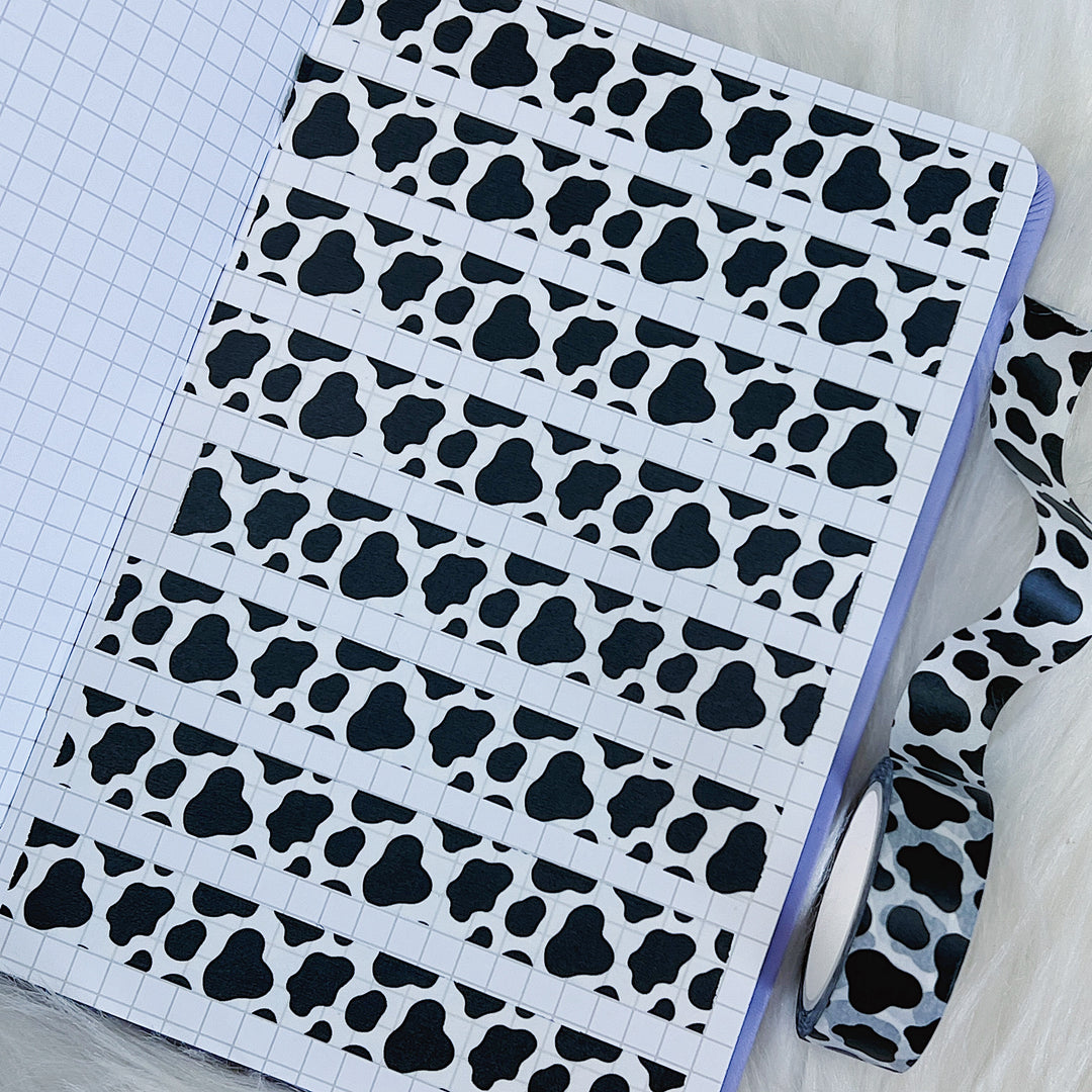 Cow Print Black + White Washi Tape | 15M