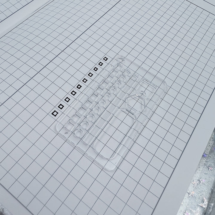 5MM Grid Checklist Stencil | Clear Acrylic