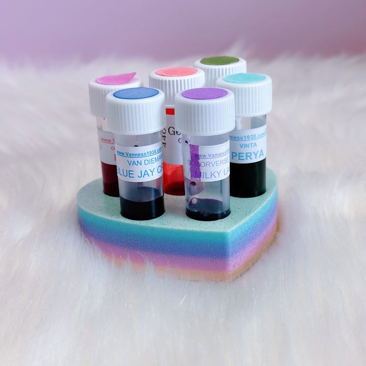(LIMITED EDITION!) Heart Shaped Ink Sample Vial Holder | Fountain Pen Ink Sample Organizer &amp; Display | Rainbow Iridescent Variant