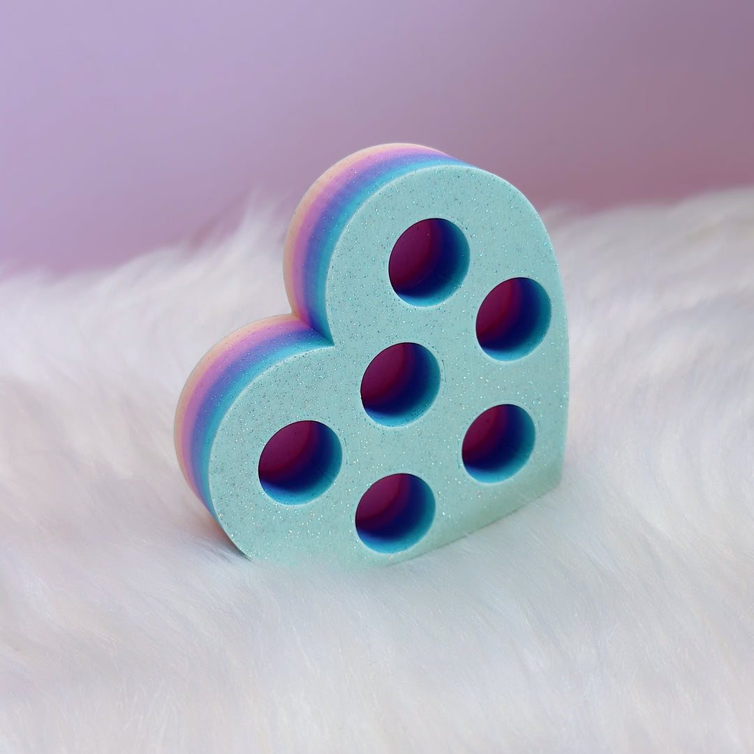 (LIMITED EDITION!) Heart Shaped Ink Sample Vial Holder | Fountain Pen Ink Sample Organizer &amp; Display | Rainbow Iridescent Variant