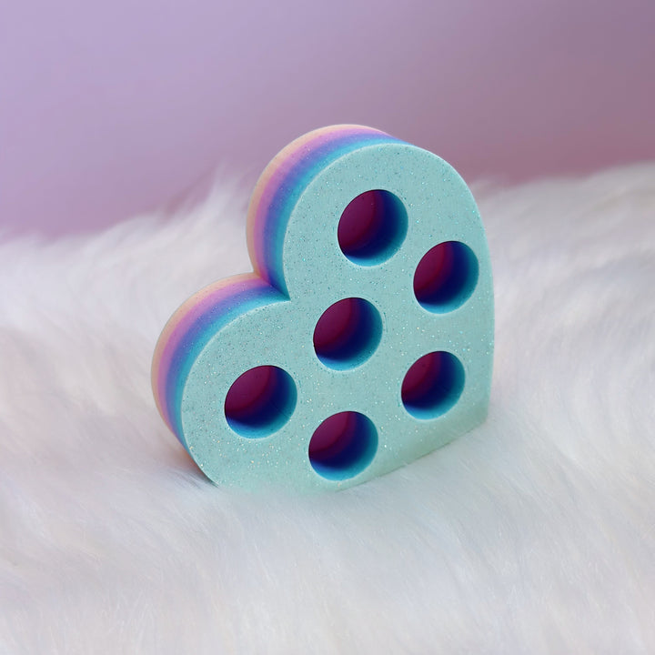 (LIMITED EDITION!) Heart Shaped Ink Sample Vial Holder | Fountain Pen Ink Sample Organizer &amp; Display | Rainbow Iridescent Variant