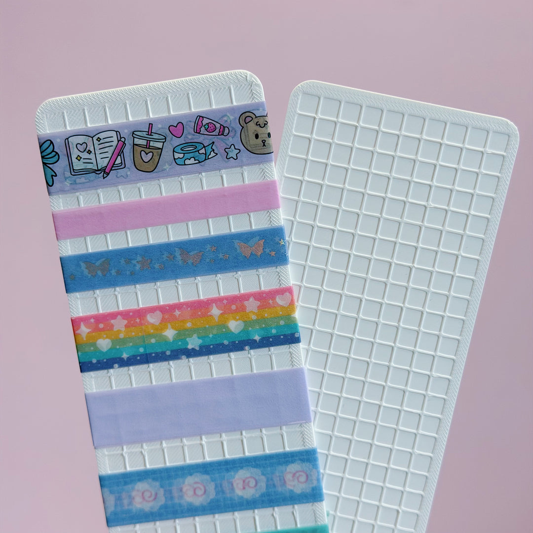 White Washi Tape Sample Holder | 3D Printed Flat Washi Storage Card | Washi Sample Holder for Journaling
