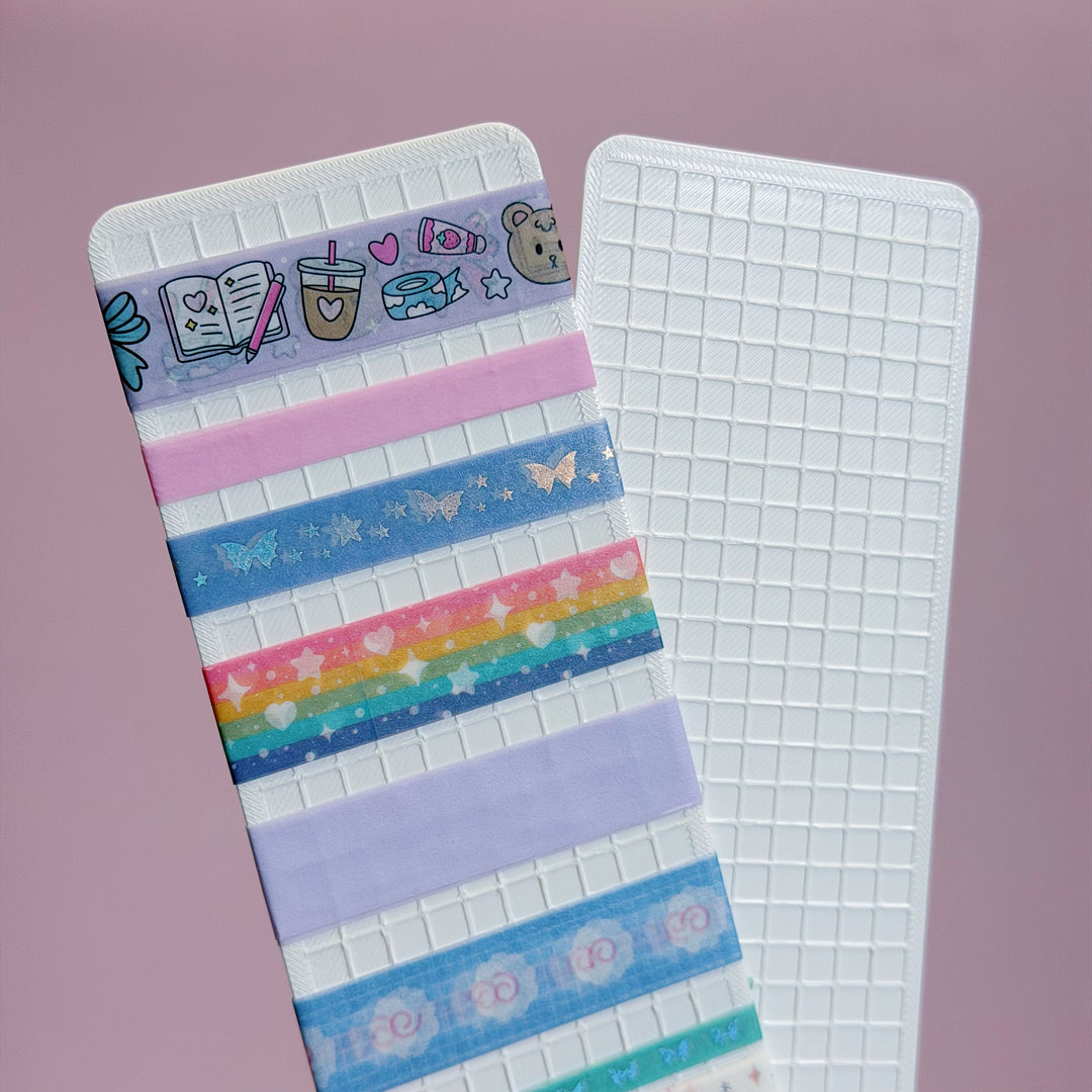 White Washi Tape Sample Holder | 3D Printed Flat Washi Storage Card | Washi Sample Holder for Journaling