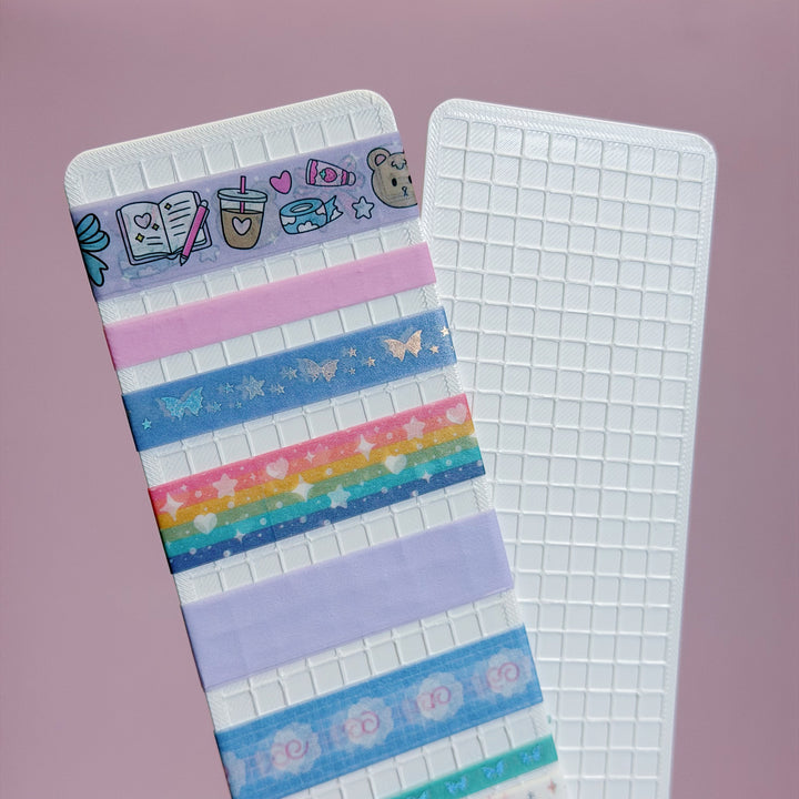 White Washi Tape Sample Holder | 3D Printed Flat Washi Storage Card | Washi Sample Holder for Journaling