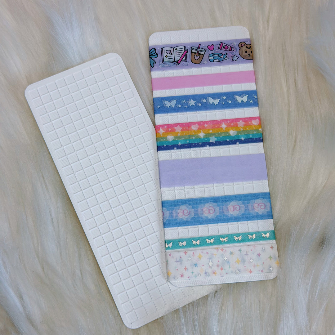 White Washi Tape Sample Holder | 3D Printed Flat Washi Storage Card | Washi Sample Holder for Journaling