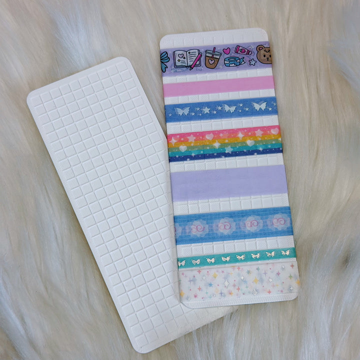 White Washi Tape Sample Holder | 3D Printed Flat Washi Storage Card | Washi Sample Holder for Journaling