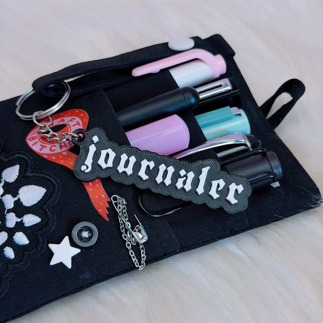 Journaler Keychain | Gothic / Old English Font 3D Printed Bag Charm