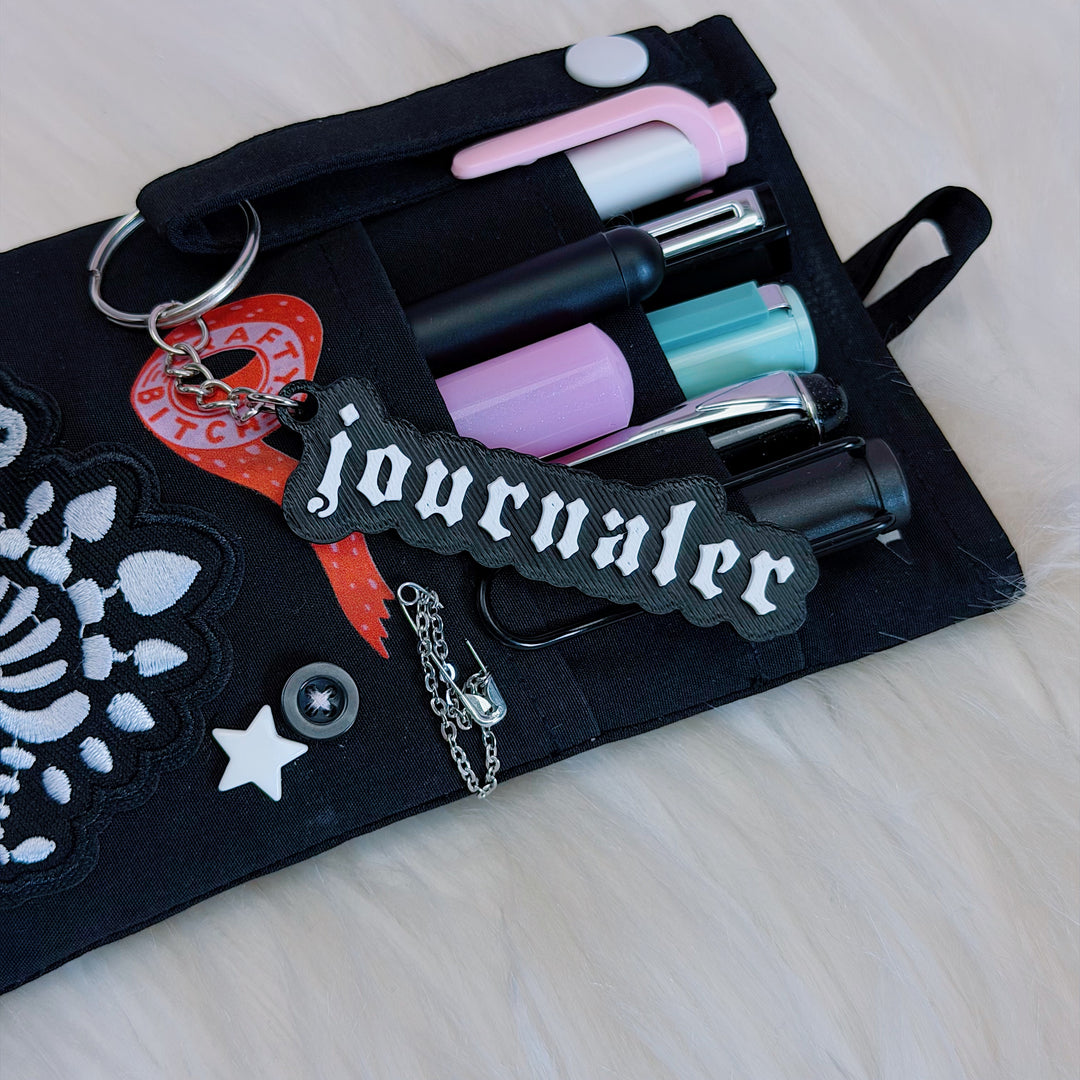 Journaler Keychain | Gothic / Old English Font 3D Printed Bag Charm