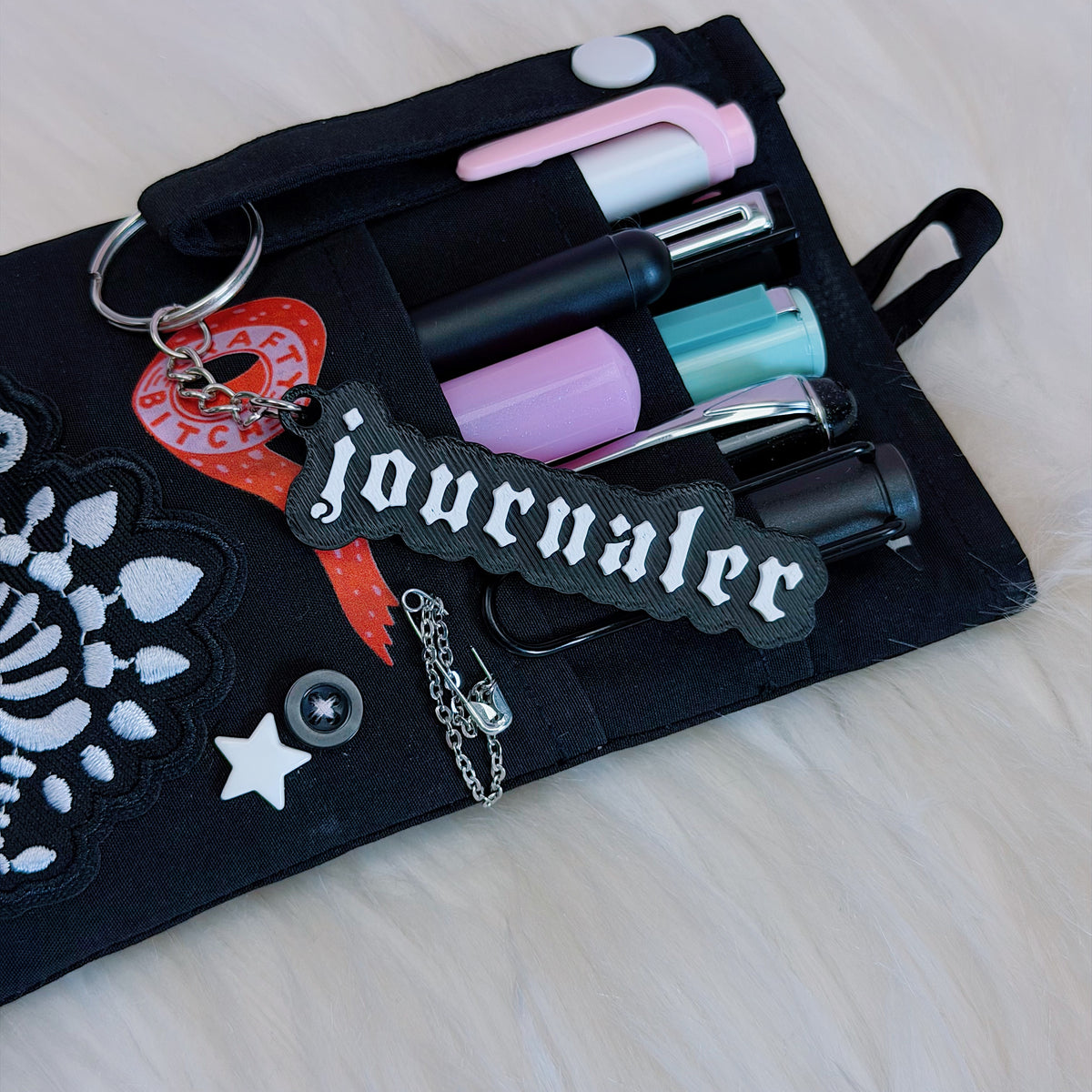 Journaler Keychain | Gothic / Old English Font 3D Printed Bag Charm