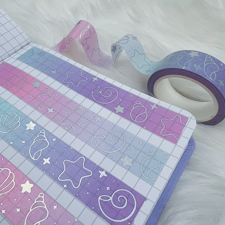 Ombre Seashell Washi Tape | Holographic Foiled | 15MM