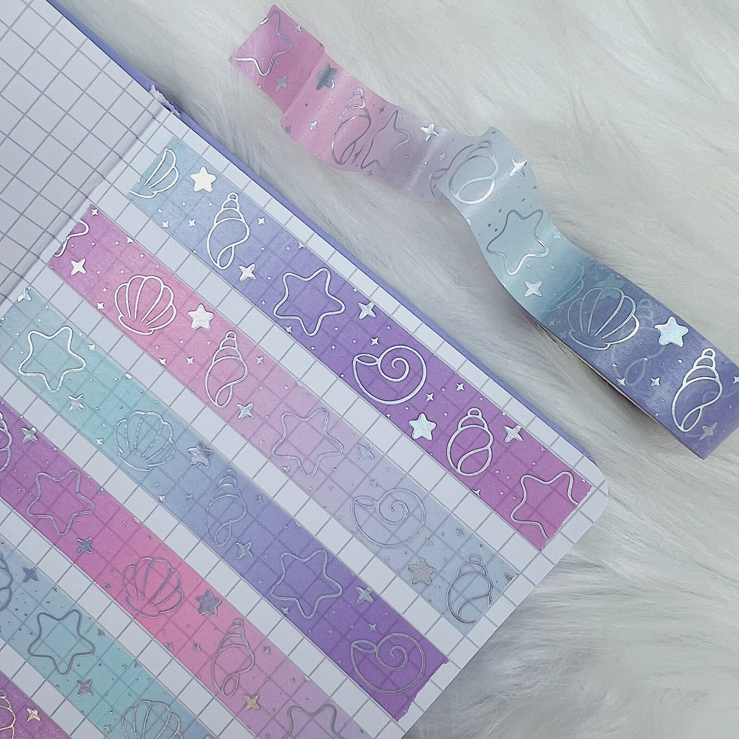 Ombre Seashell Washi Tape | Holographic Foiled | 15MM