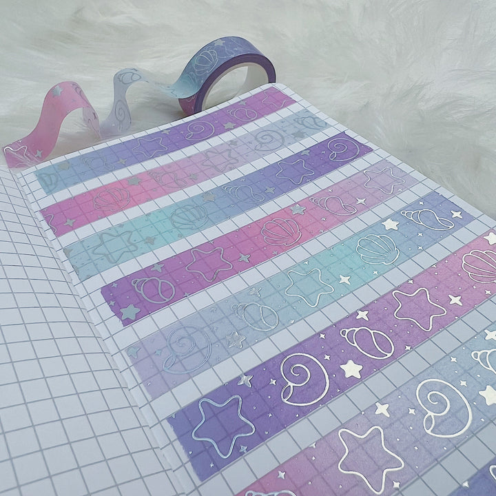 Ombre Seashell Washi Tape | Holographic Foiled | 15MM