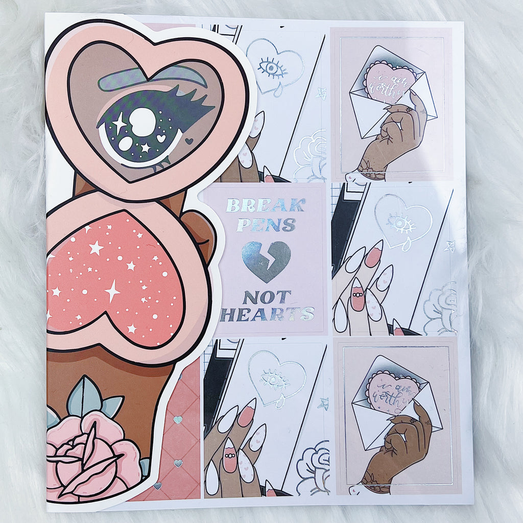 Libro de pegatinas Just Peachy | Papel adhesivo mate | 10 páginas | Holográfico frustrado