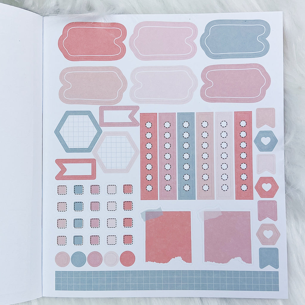 Libro de pegatinas Just Peachy | Papel adhesivo mate | 10 páginas | Holográfico frustrado