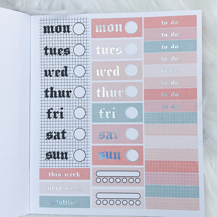 Just Peachy Sticker Book | Matte Sticker Paper | 10 Pages | Holographic Foiled