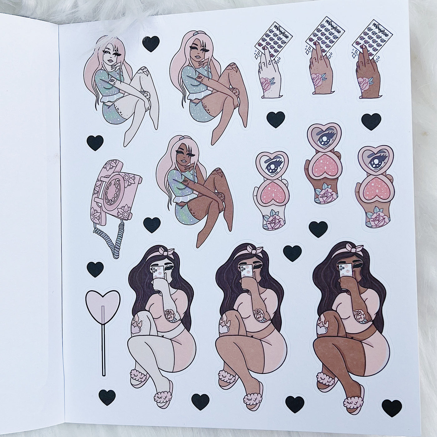 Just Peachy Sticker Book | Matte Sticker Paper | 10 Pages | Holographic Foiled