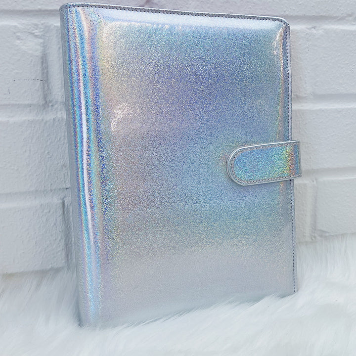 A5 Shiny Holographic Glitter Planner Binder | Choose your Color! | Planner and Sticker Storage