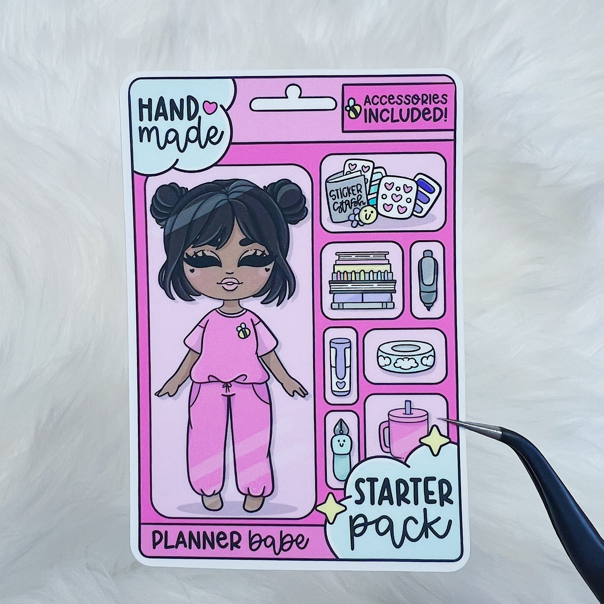 Planner Babe Starter Pack Doll Vinyl Sticker Die Cut | Choose Your Skin Tone!