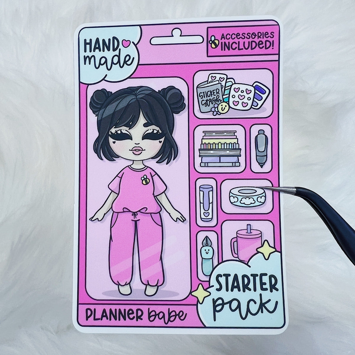 Planner Babe Starter Pack Doll Vinyl Sticker Die Cut | Choose Your Skin Tone!