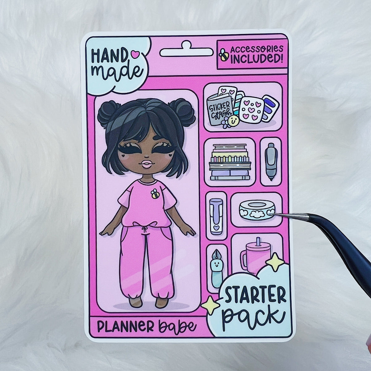 Planner Babe Starter Pack Doll Vinyl Sticker Die Cut | Choose Your Skin Tone!