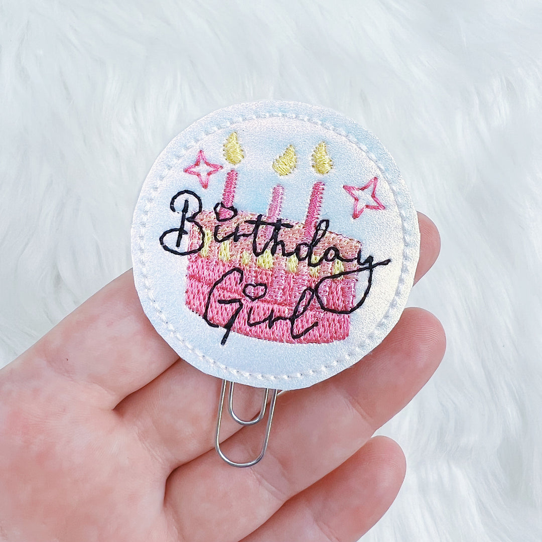 Birthday Girl Feltie Planner Clip | Choose Your Color