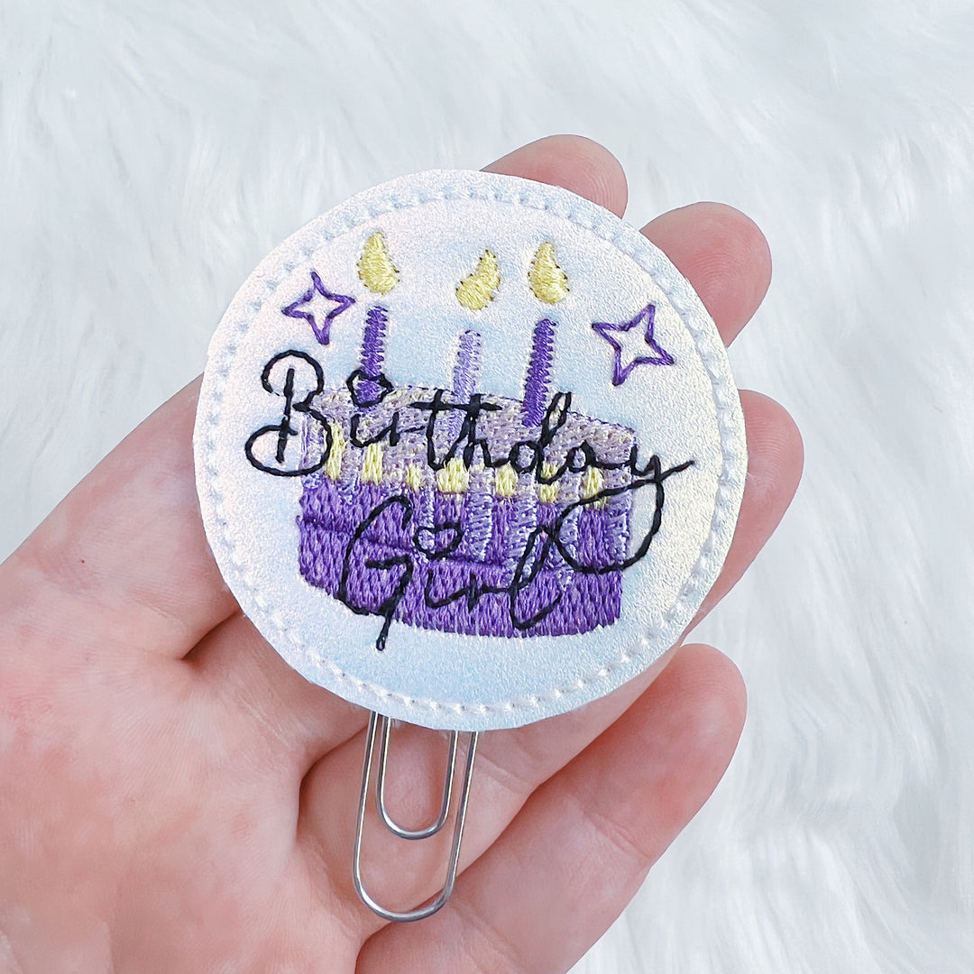 Birthday Girl Feltie Planner Clip | Choose Your Color