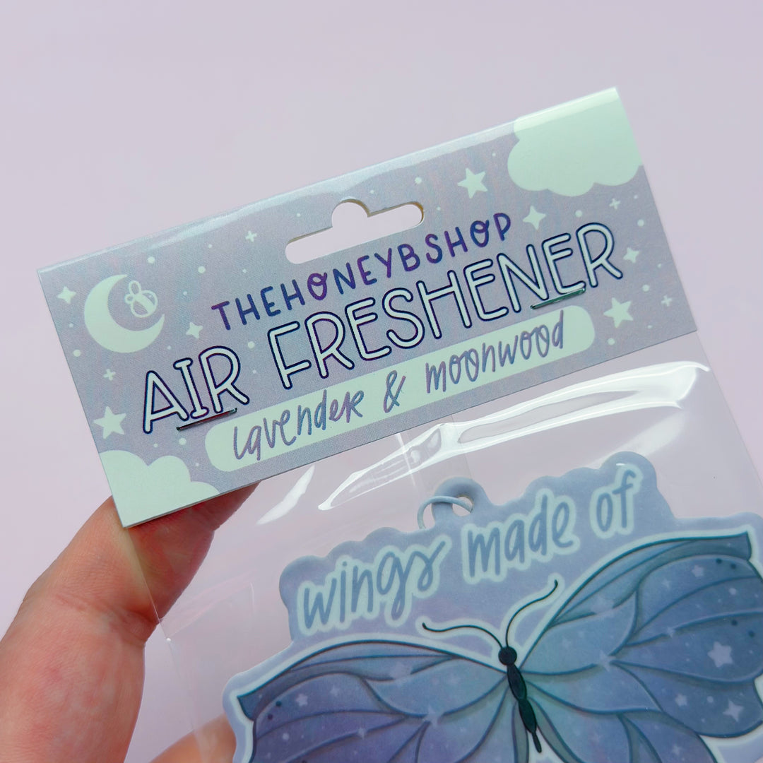 Wings Made of Quiet Dreams Lavender &amp; Moonwood Air Freshener | Cute Car &amp; Space Scented Air Freshener