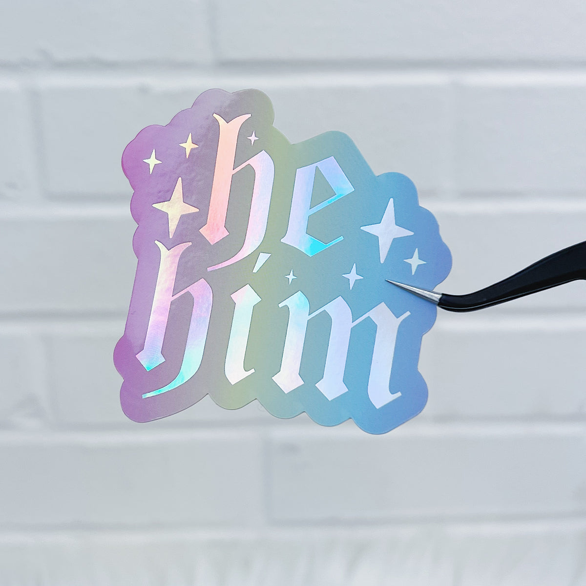 Pronoun Vinyl Sticker Die Cut | Holographic Foiled | Choose Your Pronoun!