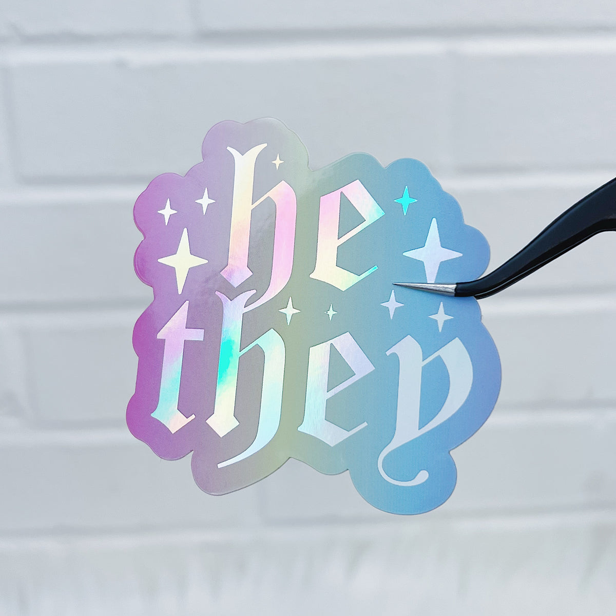 Pronoun Vinyl Sticker Die Cut | Holographic Foiled | Choose Your Pronoun!