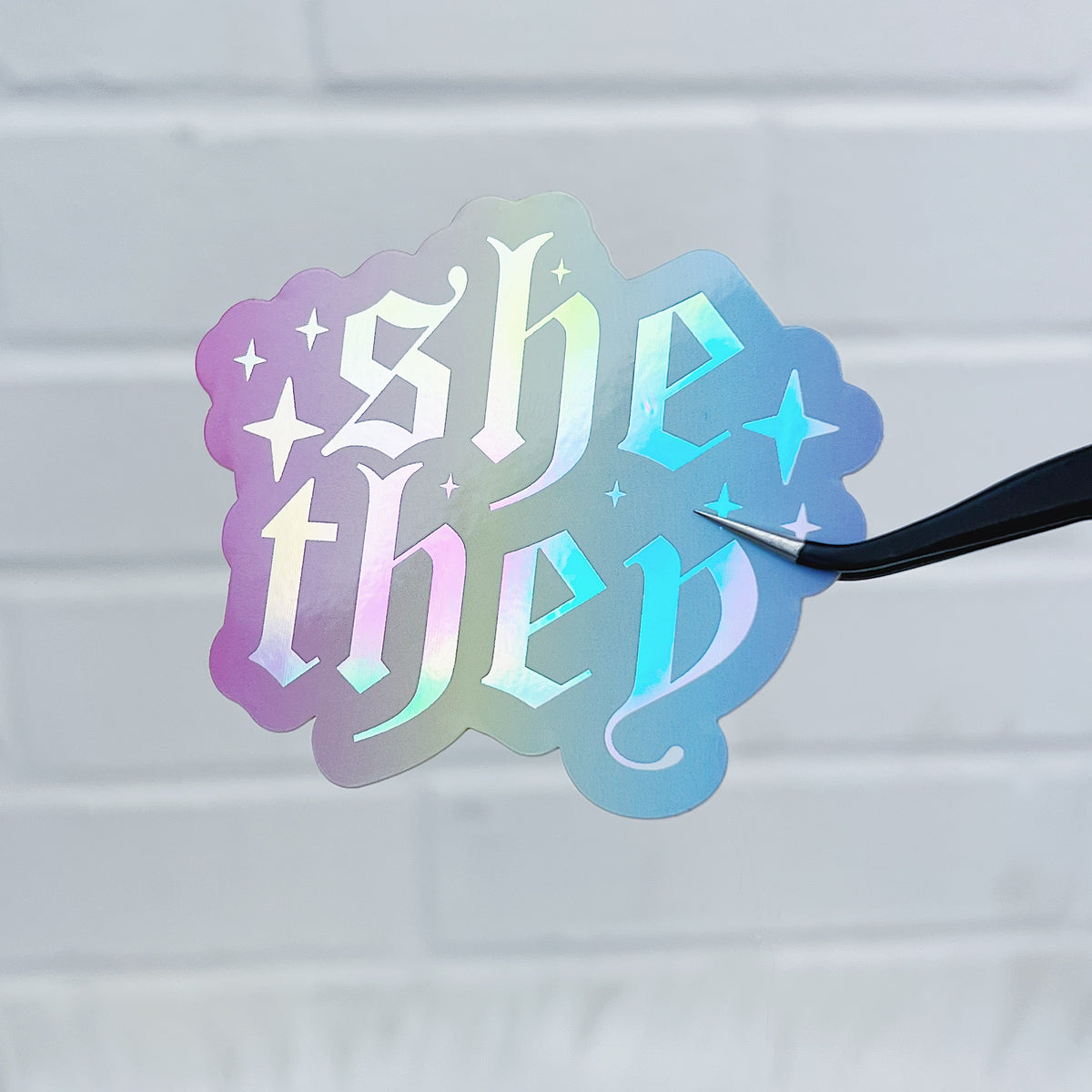 Pronoun Vinyl Sticker Die Cut | Holographic Foiled | Choose Your Pronoun!