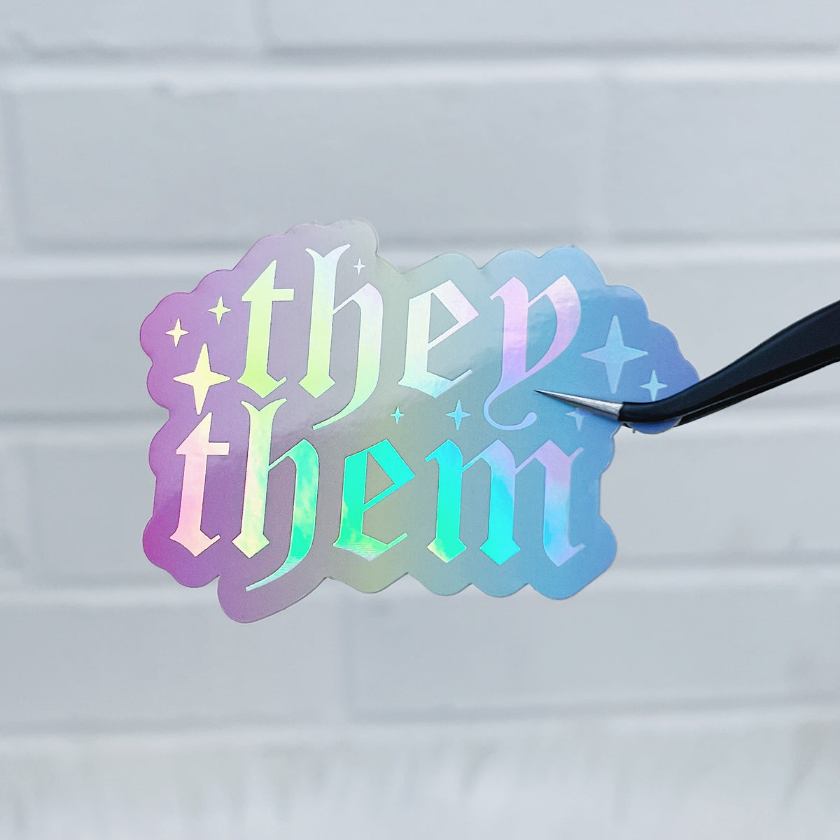 Pronoun Vinyl Sticker Die Cut | Holographic Foiled | Choose Your Pronoun!