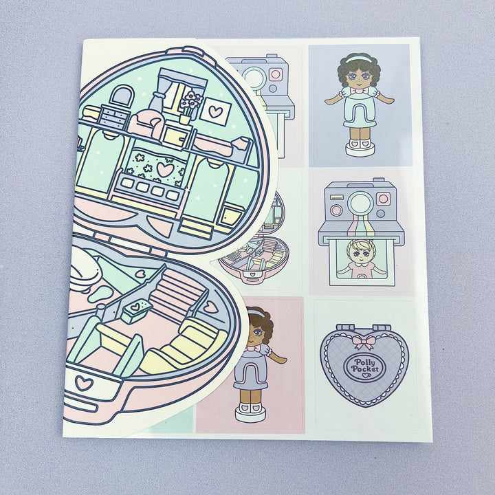 Polly Pocket Sticker Book | Matte Sticker Paper | 10 Pages | Holographic Foiled