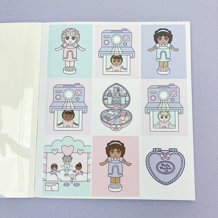 Polly Pocket Sticker Book | Matte Sticker Paper | 10 Pages | Holographic Foiled