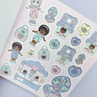 Polly Pocket Sticker Book | Matte Sticker Paper | 10 Pages | Holographic Foiled