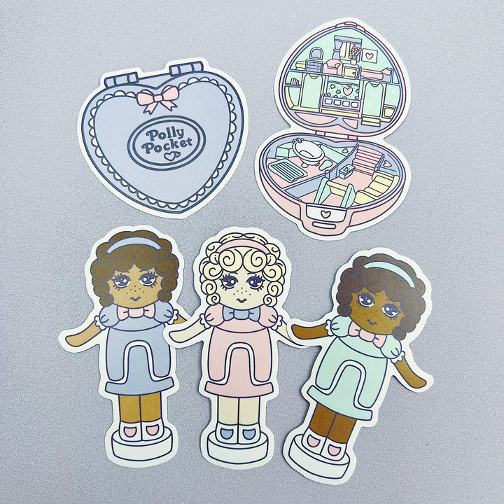 Polly Pocket Sticker Vinyl Die Cut Pack | ALL Skin Tones Included!