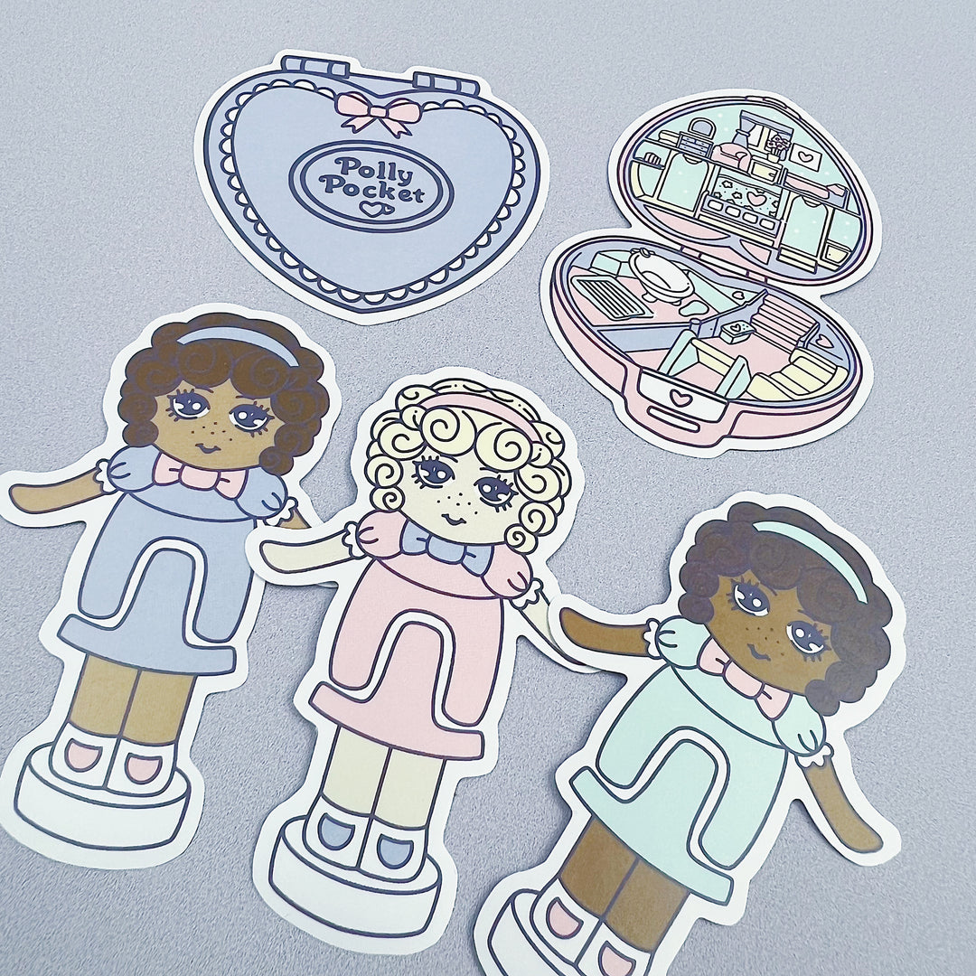 Polly Pocket Sticker Vinyl Die Cut Pack | ALL Skin Tones Included!