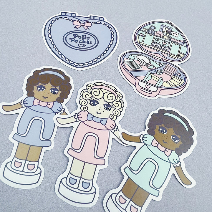 Polly Pocket Sticker Vinyl Die Cut Pack | ALL Skin Tones Included!