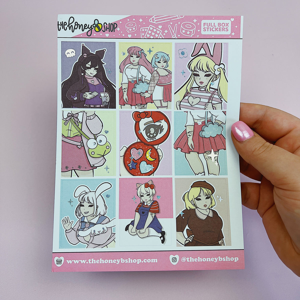 Hello Honey Babe Full Boxes Doodle Sticker | Holographic Foil | Choose your Skin Tone!