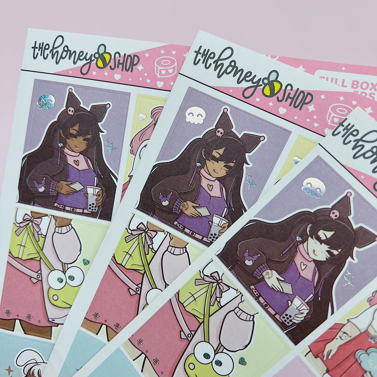 Hello Honey Babe Full Boxes Doodle Sticker | Holographic Foil | Choose your Skin Tone!
