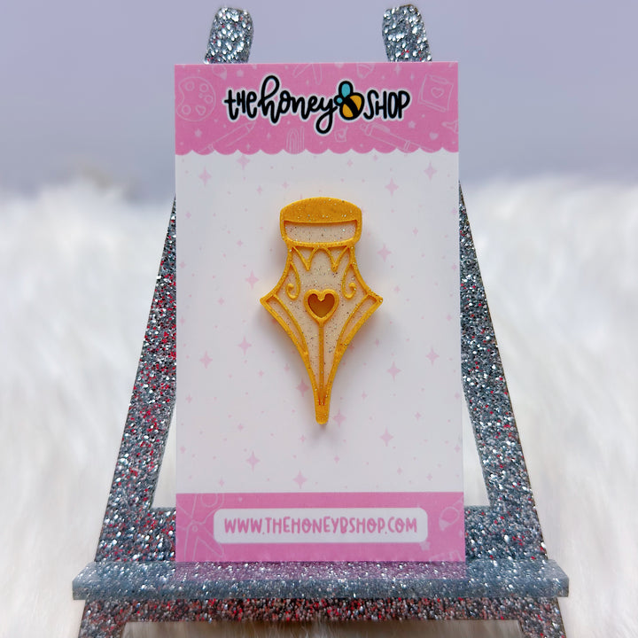 Golden Fountain Pen Nib Flair Pin Accessory