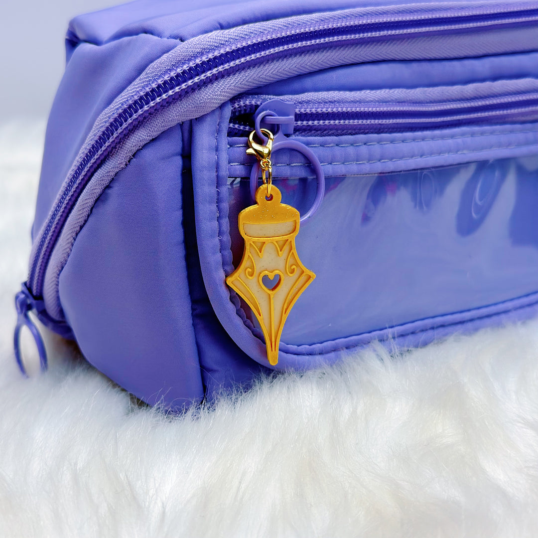 Golden Fountain Pen Nib Journal &amp; Planner Charm Accessory | Stationery Gift for Pen Lovers